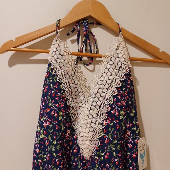 NWT Sea Angel Maternity One Piece Swimsuit Cherry Blossom Floral Print Stretch M - Picture 4 of 11